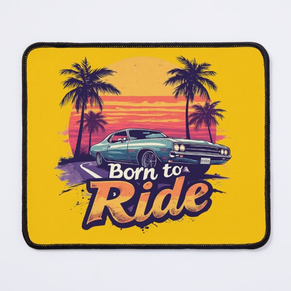 Item preview, Retro Sunset Highway – Born to Ride Vintage Muscle Car designed and sold by tareankush.