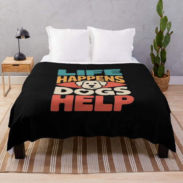 Item preview, Life Happens Dogs Help - This design is for every dog lover, dog owner, and proud dog mom who knows dogs help make life better. designed and sold by ZyziowskyArt.