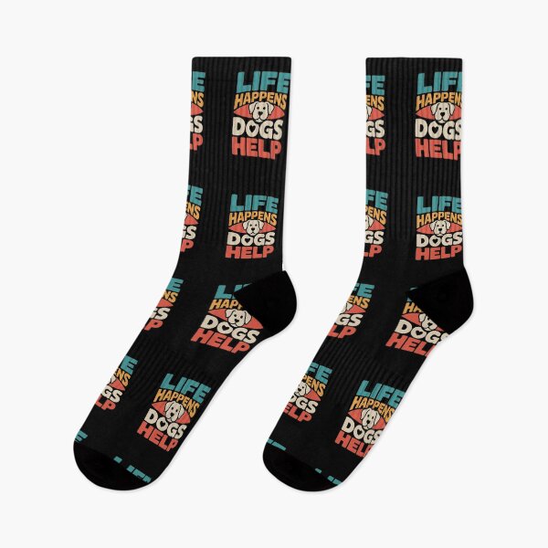 Item preview, Life Happens Dogs Help - This design is for every dog lover, dog owner, and proud dog mom who knows dogs help make life better. designed and sold by ZyziowskyArt.