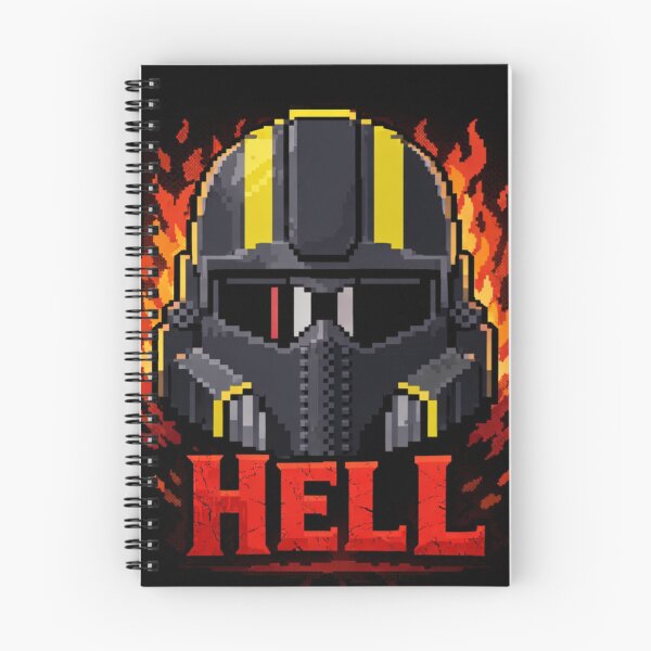 Item preview, Hell Diver Helmet – Retro 2D Inferno Emblem designed and sold by Level Quest.