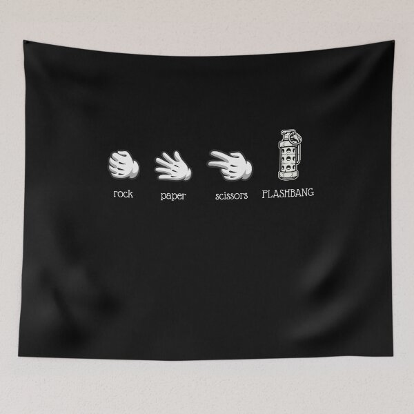 Item preview, Rock Paper Scissors Flashbang - Gamer Meme Minimalist Design designed and sold by CyrilloArt.