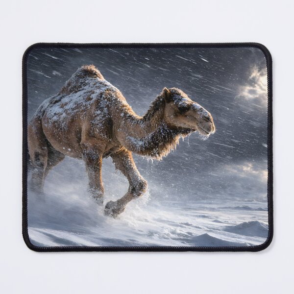 Item preview, Camel in a Blizzard – Surreal Desert Wildlife Wall Art | Climate Paradox designed and sold by frankseebald.