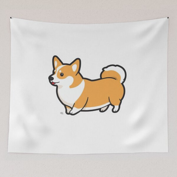 Item preview, Cute Corgi Butt Fluffy Dog Sticker for Corgi Lovers designed and sold by NeonNerdStudio.