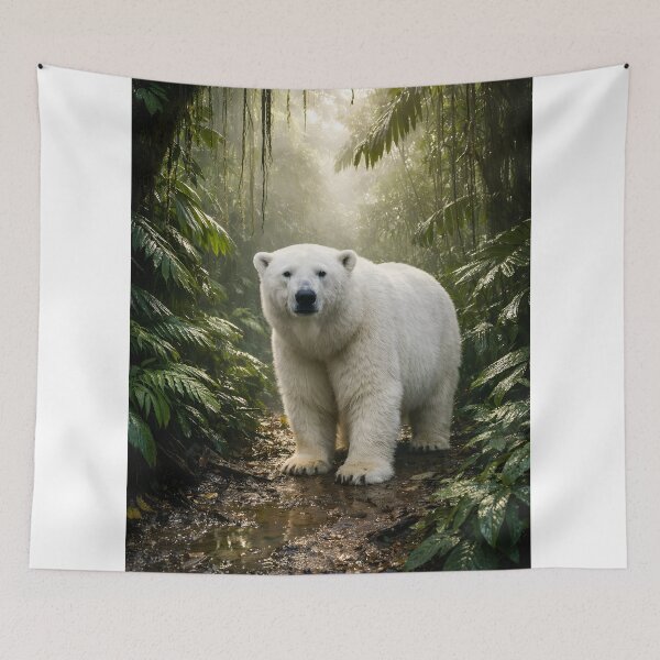 Item preview, Polar Bear in the Jungle – Surreal Wildlife Wall Art | Climate Paradox designed and sold by frankseebald.