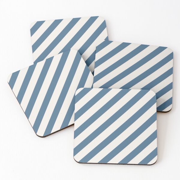 Item preview, Blue And Cream Diagonal Striped Pattern designed and sold by pattern-archive.