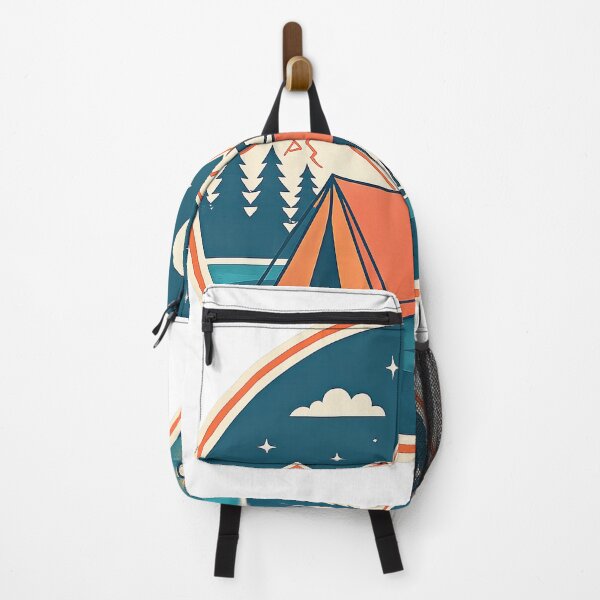 Item preview, Mountain Camping Night – Retro Outdoor Adventure Camp Badge designed and sold by Ramkumar2025.