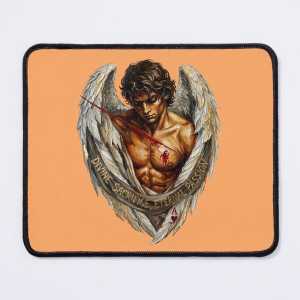 Item preview, Golden Winged Angel - Divine Sacrifice, Eternal Passion - Impasto Gothic Art designed and sold by Italian Ink Studio.