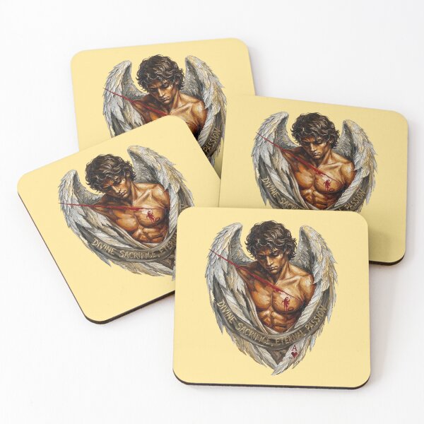 Item preview, Golden Winged Angel - Divine Sacrifice, Eternal Passion - Impasto Gothic Art designed and sold by Italian Ink Studio.