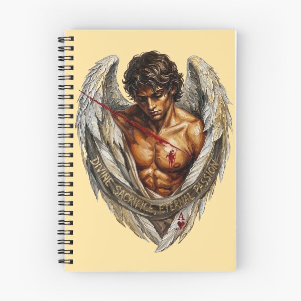 Item preview, Golden Winged Angel - Divine Sacrifice, Eternal Passion - Impasto Gothic Art designed and sold by Italian Ink Studio.