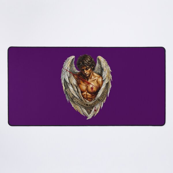 Item preview, Golden Winged Angel - Divine Sacrifice, Eternal Passion - Impasto Gothic Art designed and sold by Italian Ink Studio.
