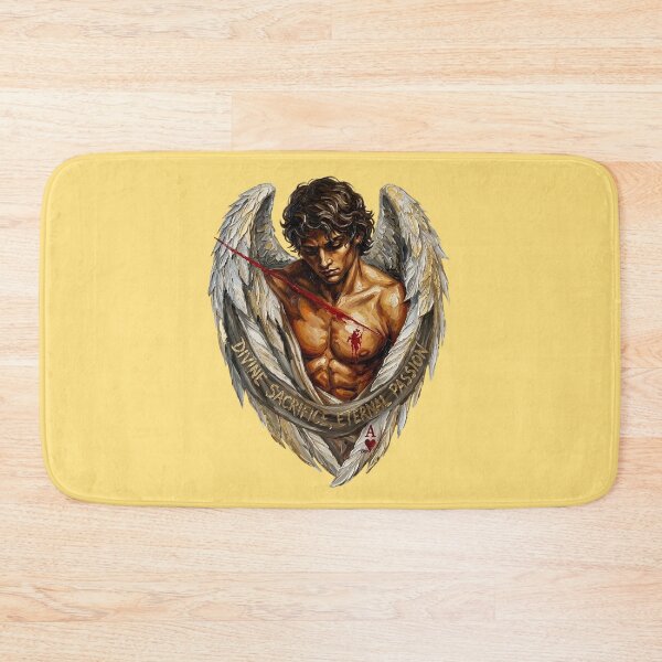 Item preview, Golden Winged Angel - Divine Sacrifice, Eternal Passion - Impasto Gothic Art designed and sold by Italian Ink Studio.