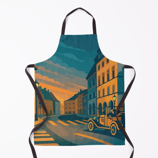 Item preview, Prague - Sunset Street with Vintage Car designed and sold by darekkocurek.