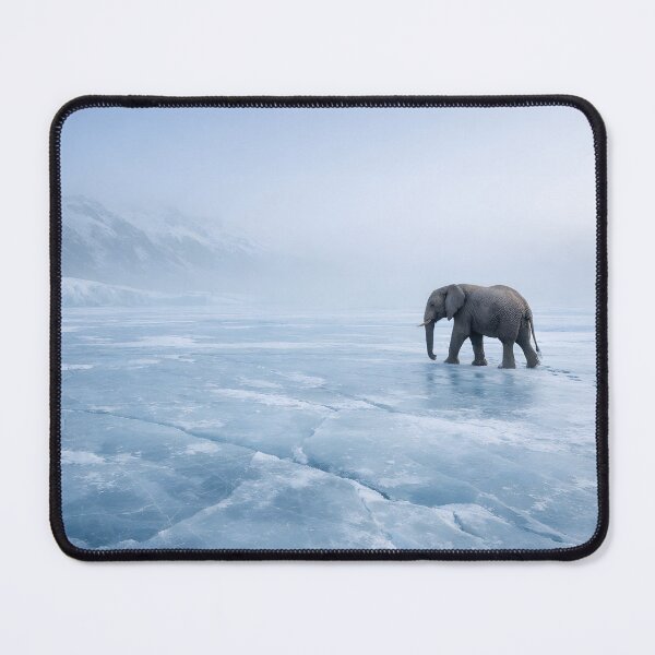 Item preview, Elephant on Glacier Ice – Surreal Arctic Wildlife Wall Art | Climate Paradox designed and sold by frankseebald.