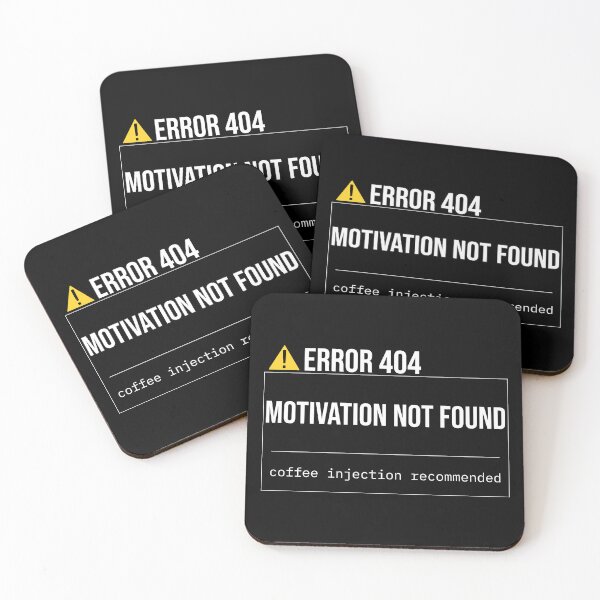 Item preview, Error 404 – Motivation Not Found | Minimalist Coffee & Office Humor Design designed and sold by TerminalStore.