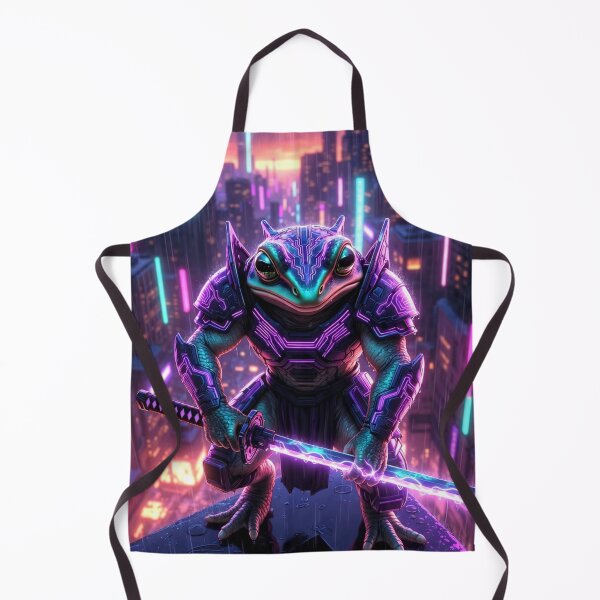 Item preview, Cyber Samurai Frog: Neon Ronin Awakening designed and sold by FrogAndFlow.
