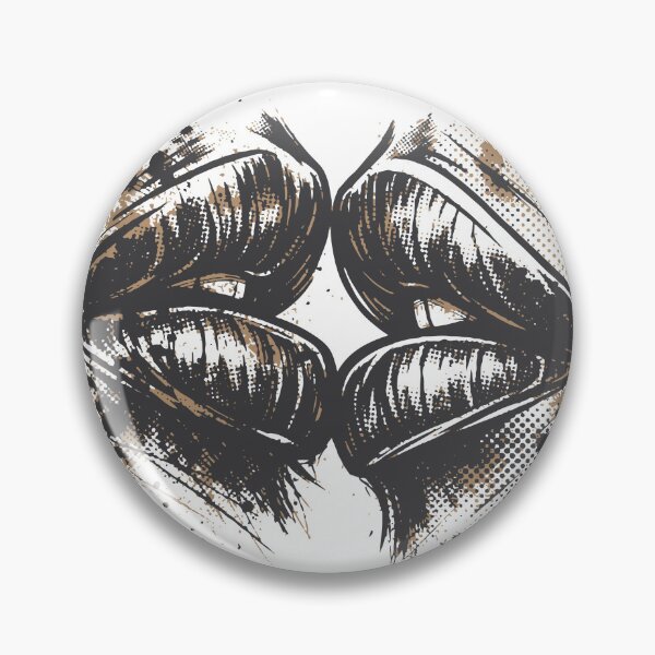 Item preview, A powerful visual of two lips about to kiss, captured in a gritty brush style. The distressed textures create a dramatic romantic streetwear aesthetic designed and sold by Dejbar.