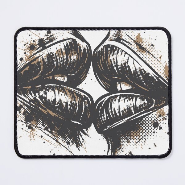 Item preview, A powerful visual of two lips about to kiss, captured in a gritty brush style. The distressed textures create a dramatic romantic streetwear aesthetic designed and sold by Dejbar.