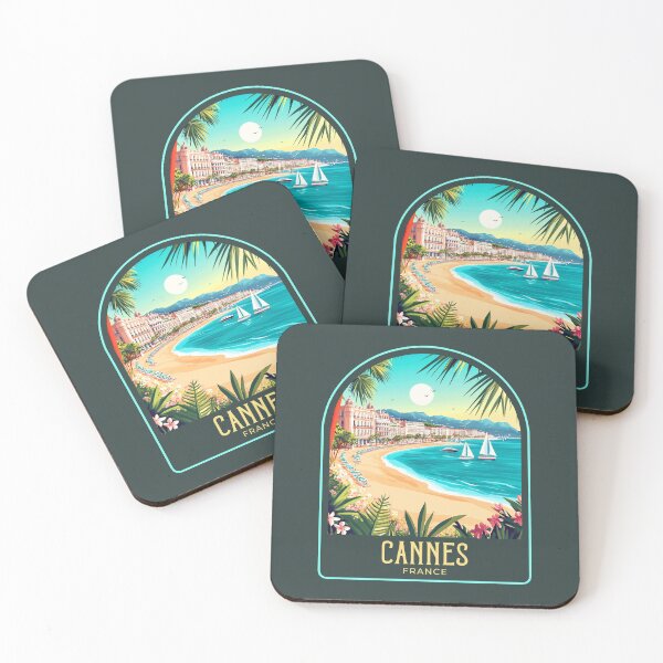 Item preview, Cannes Vintage Travel Illustration designed and sold by HomeLivingCo.