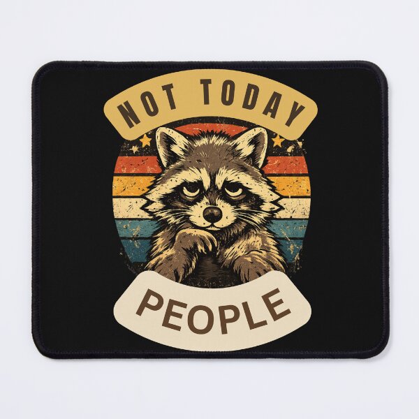 Item preview, Grumpy Raccoon 'Not Today People' T-Shirt | Retro Sunset Tee designed and sold by MCdsgns.