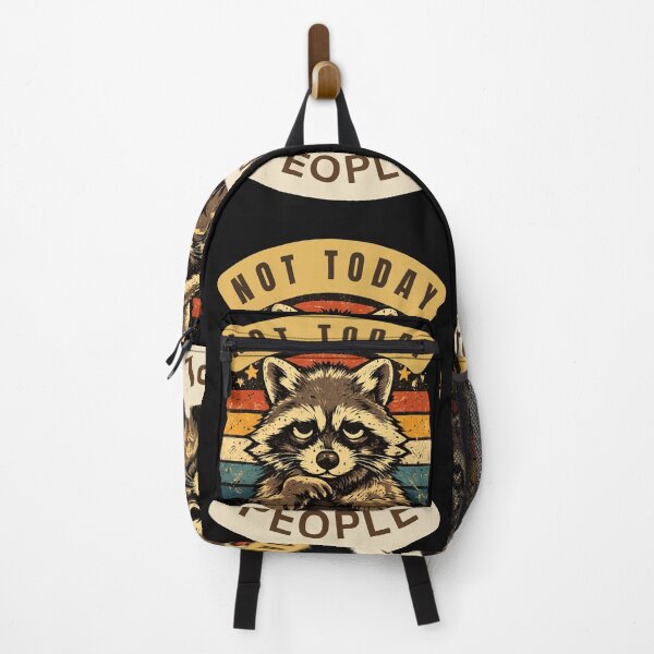 Item preview, Grumpy Raccoon 'Not Today People' T-Shirt | Retro Sunset Tee designed and sold by MCdsgns.
