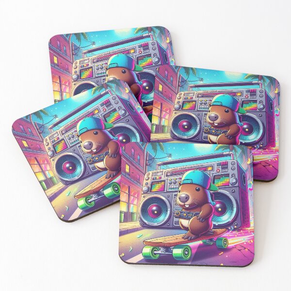 Item preview, Capybara Skateboard Street Party with DJ Astronaut designed and sold by Mitaudesign.
