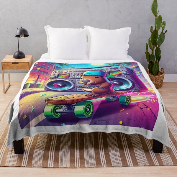 Item preview, Capybara Skateboard Street Party with DJ Astronaut designed and sold by Mitaudesign.