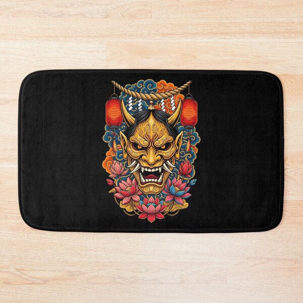 Item preview, Golden Hannya Warrior Mask With Lotus And Shimenawa Ropes designed and sold by Tong4130.