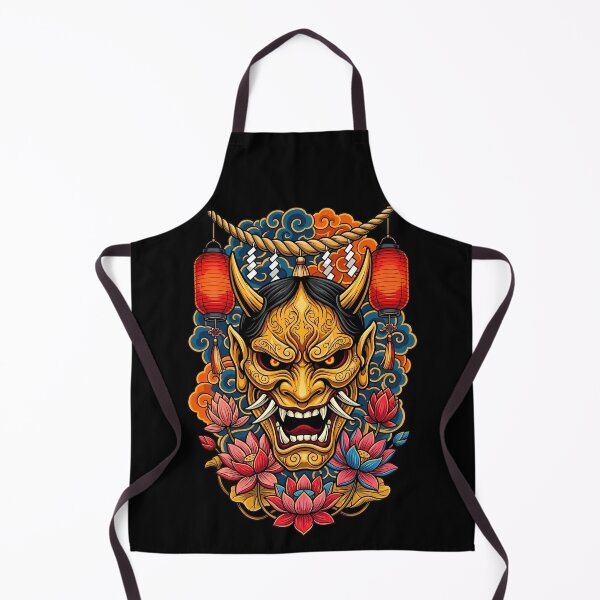 Item preview, Golden Hannya Warrior Mask With Lotus And Shimenawa Ropes designed and sold by Tong4130.