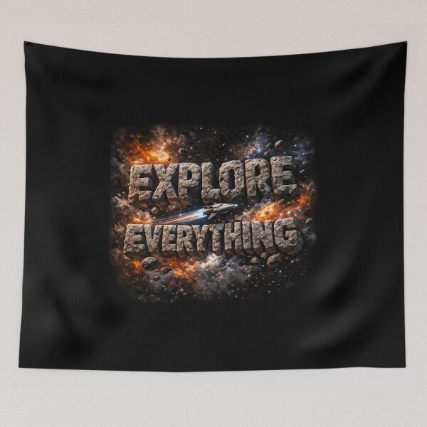 Item preview, Explore Everything - Sci-Fi Space Typography Design designed and sold by MKreative Studio.