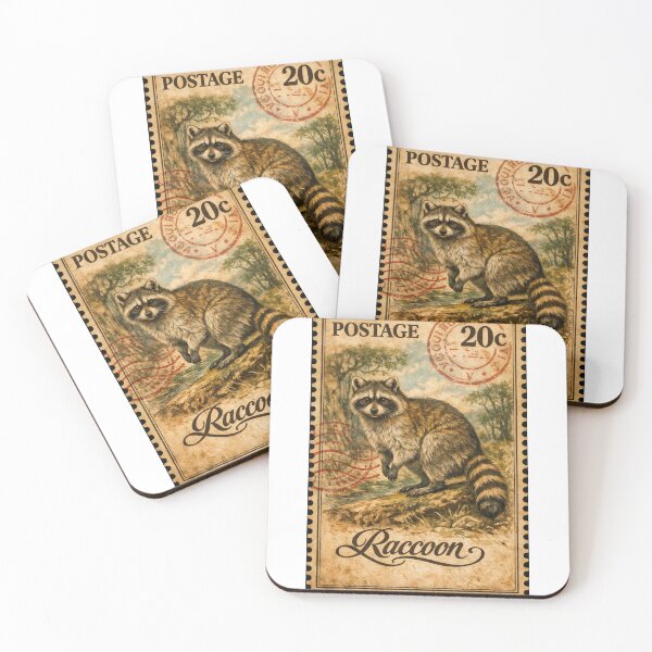 Item preview, Raccoon Postage – Vintage Wildlife designed and sold by ForeverPrintsOK.