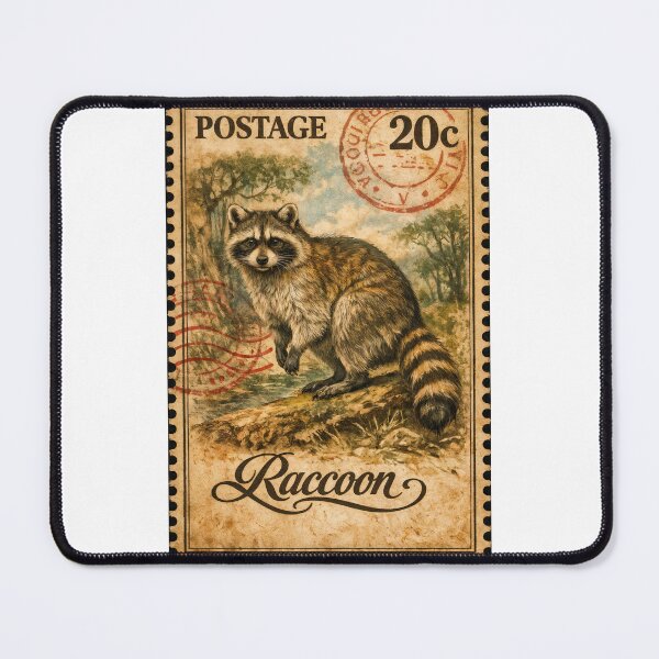 Item preview, Raccoon Postage – Vintage Wildlife designed and sold by ForeverPrintsOK.