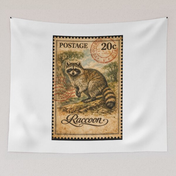 Item preview, Raccoon Postage – Vintage Wildlife designed and sold by ForeverPrintsOK.