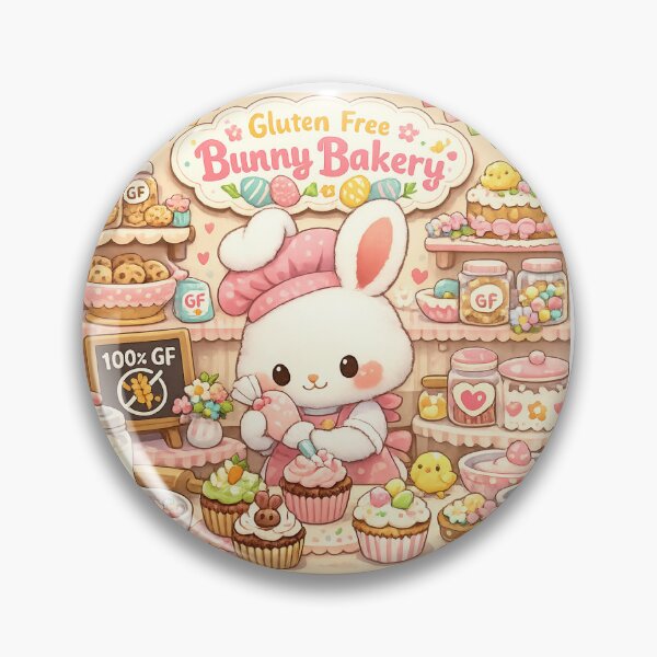 Item preview, Gluten Free Bunny Bakery Kawaii Design – Cute GF Easter Bakery Illustration – 100% Gluten Free Cakes Sweets Cookie Jars designed and sold by My Gluten Free Life UK.