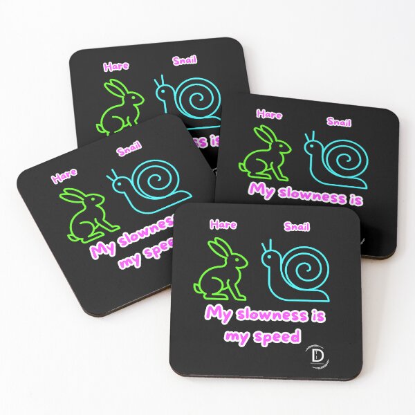Item preview, My Slowness is My Speed - Hare and Snail Philosophy Black Version designed and sold by TheItaliandilemma.