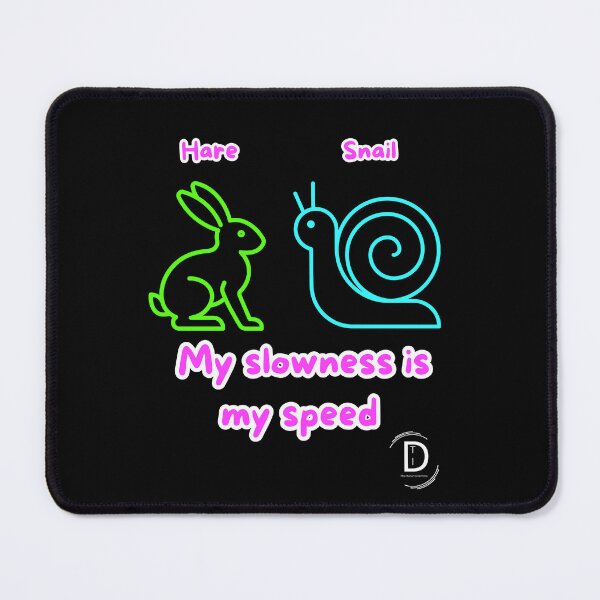 Item preview, My Slowness is My Speed - Hare and Snail Philosophy Black Version designed and sold by TheItaliandilemma.