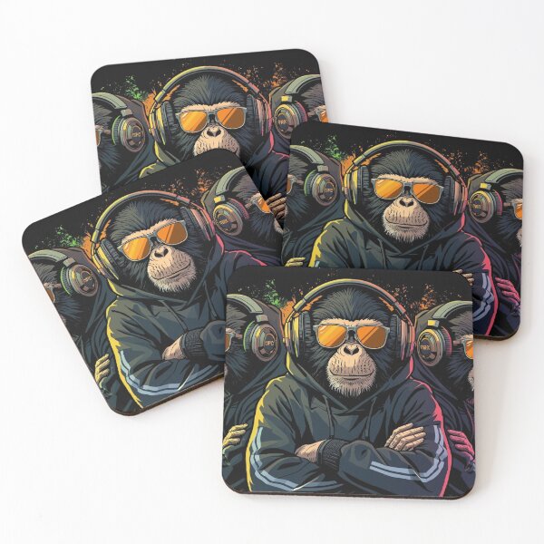 Item preview, Stylish Hip Hop Monkeys Neon Graffiti Street Art designed and sold by Mitaudesign.