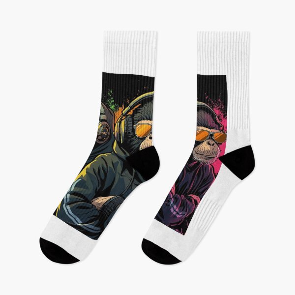 Item preview, Stylish Hip Hop Monkeys Neon Graffiti Street Art designed and sold by Mitaudesign.