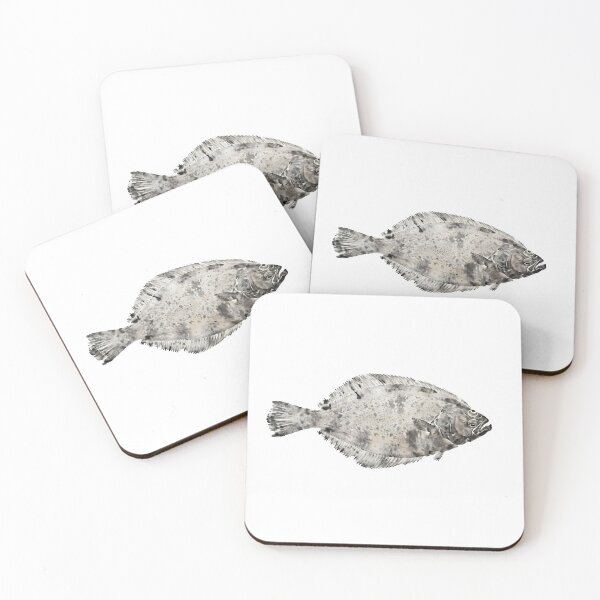 Item preview, Gyotaku of Flounder designed and sold by INKEDOCEAN.
