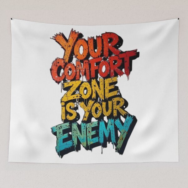 Item preview, Your Comfort Zone Is Your Enemy – Motivational Quote Typography Design designed and sold by Dyan4.