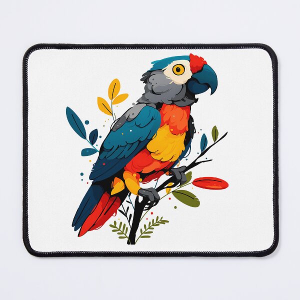 Item preview, Colorful Macaw Parrot on Branch - Vibrant Tropical Bird Art Print designed and sold by DesignArtist.ia.