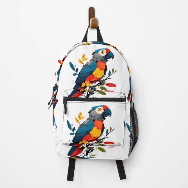 Item preview, Colorful Macaw Parrot on Branch - Vibrant Tropical Bird Art Print designed and sold by DesignArtist.ia.