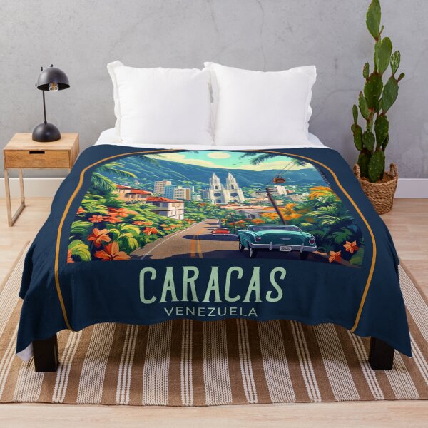 Item preview, Caracas Vintage Travel Illustration designed and sold by HomeLivingCo.