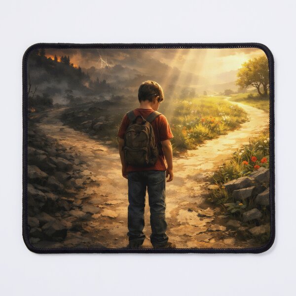 Item preview, Light vs Darkness Path Poster – Spiritual Journey Wall Art, Faith Choice, Christian Inspirational  designed and sold by stylishdzign.