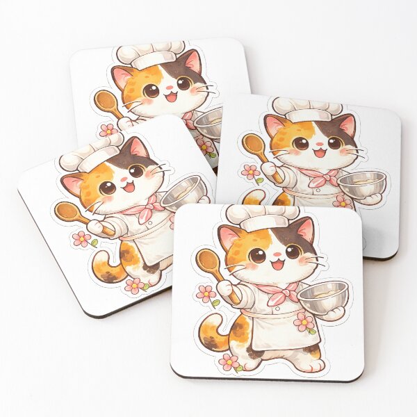 Item preview, Kawaii Pastry Chef Cat Sticker designed and sold by Pulevert.