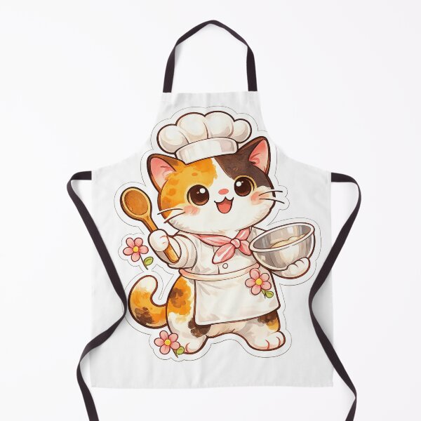 Item preview, Kawaii Pastry Chef Cat Sticker designed and sold by Pulevert.