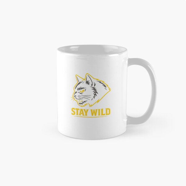 Item preview, Stay Wild Cat T-Shirt – Yellow Wild Cat Graphic Tee designed and sold by IrynaLineArt.