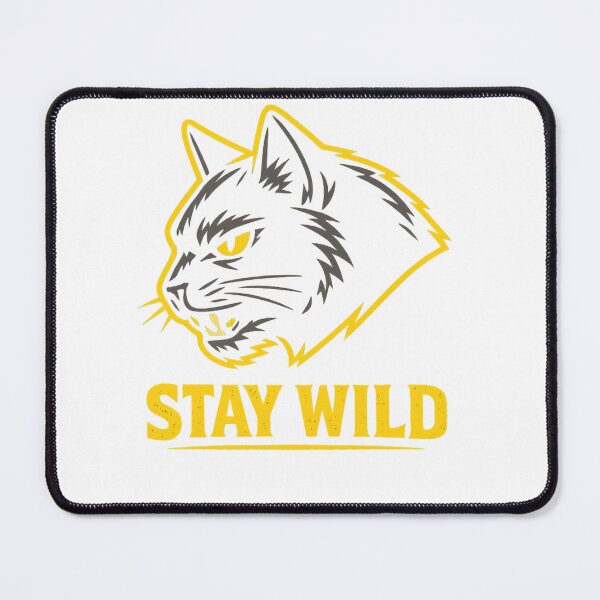 Item preview, Stay Wild Cat T-Shirt – Yellow Wild Cat Graphic Tee designed and sold by IrynaLineArt.