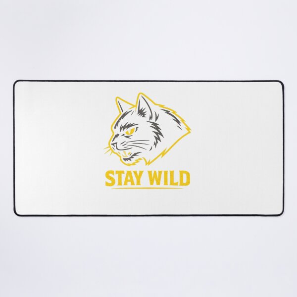 Item preview, Stay Wild Cat T-Shirt – Yellow Wild Cat Graphic Tee designed and sold by IrynaLineArt.