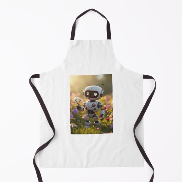 Item preview, Cute robot holding flowers designed and sold by JenkoStudios.