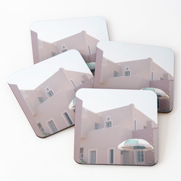 Item preview, Hotel in Greece with green, terracotta and pink designed and sold by Kimberleyjekel.